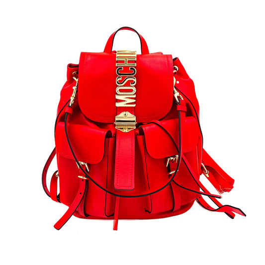 Second hand Moschino Leather Red Backpack - Tabita Bags