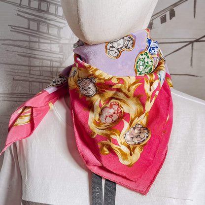 Second hand Moschino Pink Silk Foulard - Tabita Bags