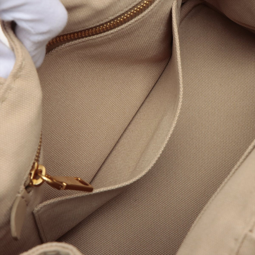 Second hand Prada 2-Way Canvas Tote Bag Beige - Tabita Bags