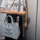 Second hand Prada 2-Way Canvas Tote Bag Grey - Tabita Bags