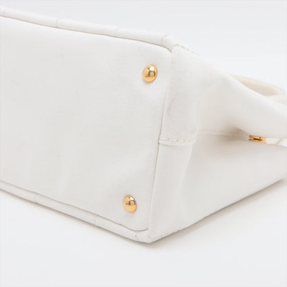 Second hand Prada 2-Way Canvas Tote Bag White - Tabita Bags