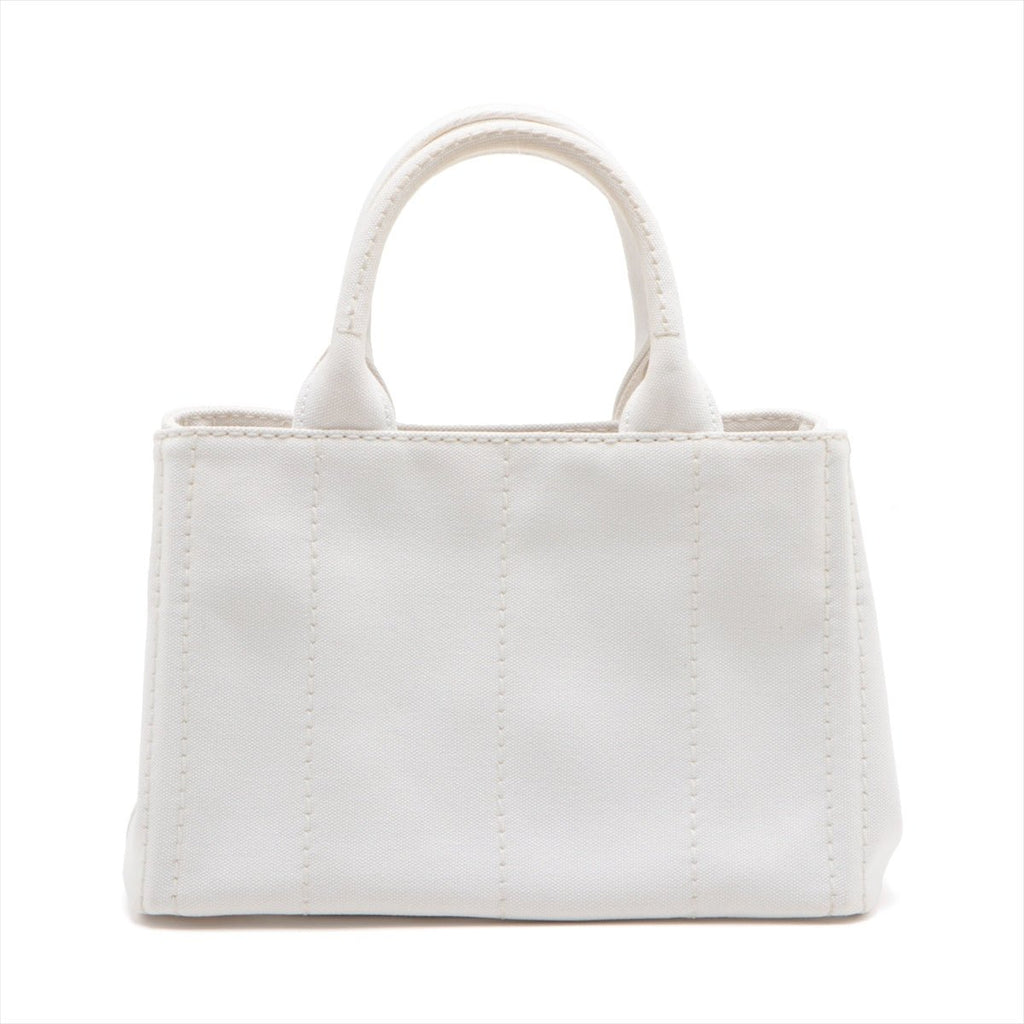 Second hand Prada 2-Way Canvas Tote Bag White - Tabita Bags