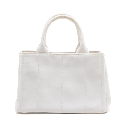 Second hand Prada 2-Way Canvas Tote Bag White - Tabita Bags