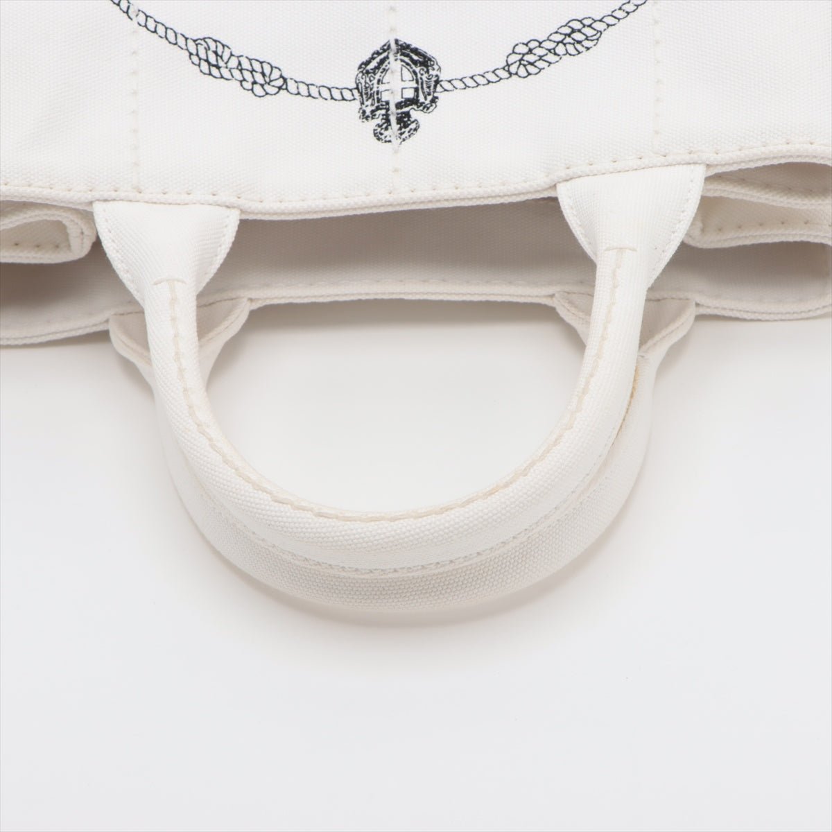 Second hand Prada 2-Way Canvas Tote Bag White - Tabita Bags