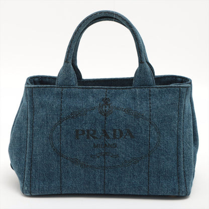 Second hand Prada 2-Way Denim Canvas Tote Bag Blue - Tabita Bags