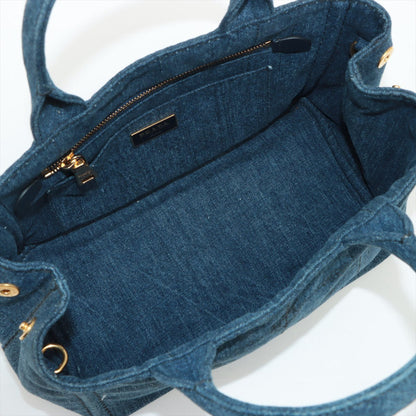 Second hand Prada 2-Way Denim Canvas Tote Bag Blue - Tabita Bags