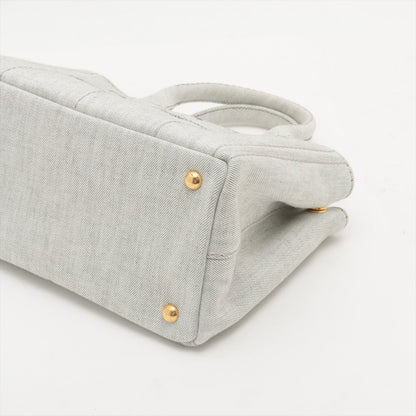 Second hand Prada 2-Way Denim Canvas Tote Bag Grey - Tabita Bags