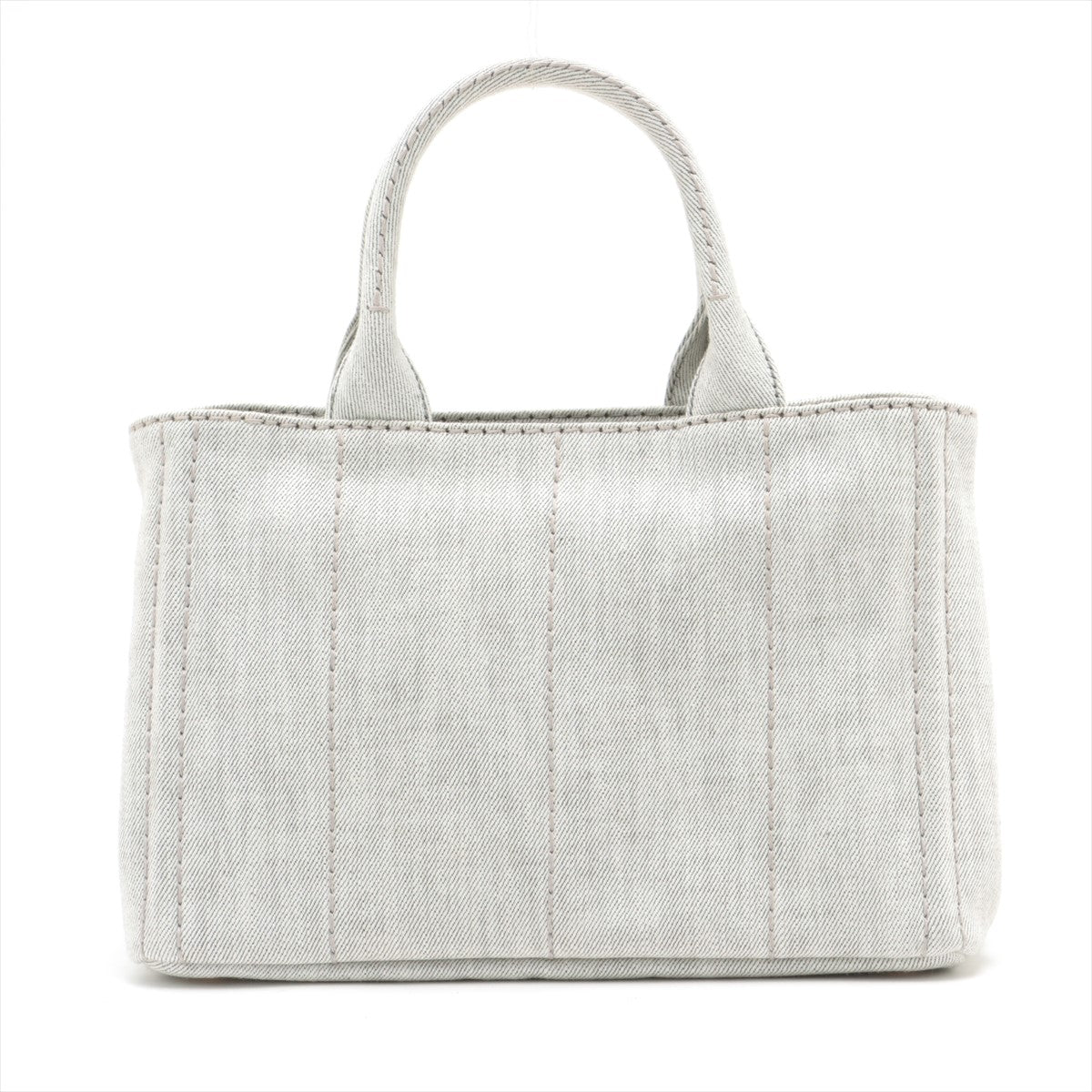 Second hand Prada 2-Way Denim Canvas Tote Bag Grey - Tabita Bags