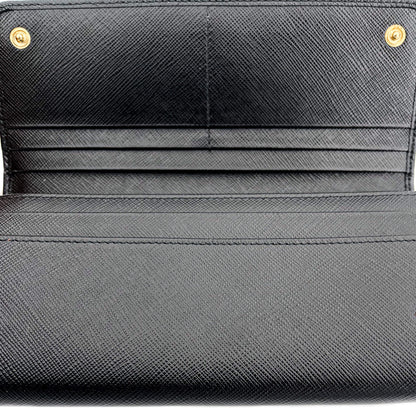 Second hand Prada Black Saffiano Wallet Large - Tabita Bags