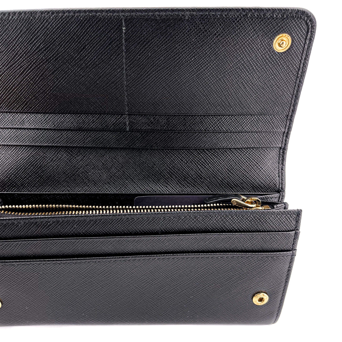 Second hand Prada Black Saffiano Wallet Large - Tabita Bags