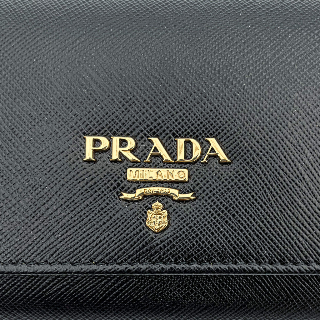 Second hand Prada Black Saffiano Wallet Large - Tabita Bags