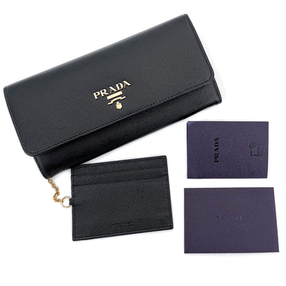 Second hand Prada Black Saffiano Wallet Large - Tabita Bags