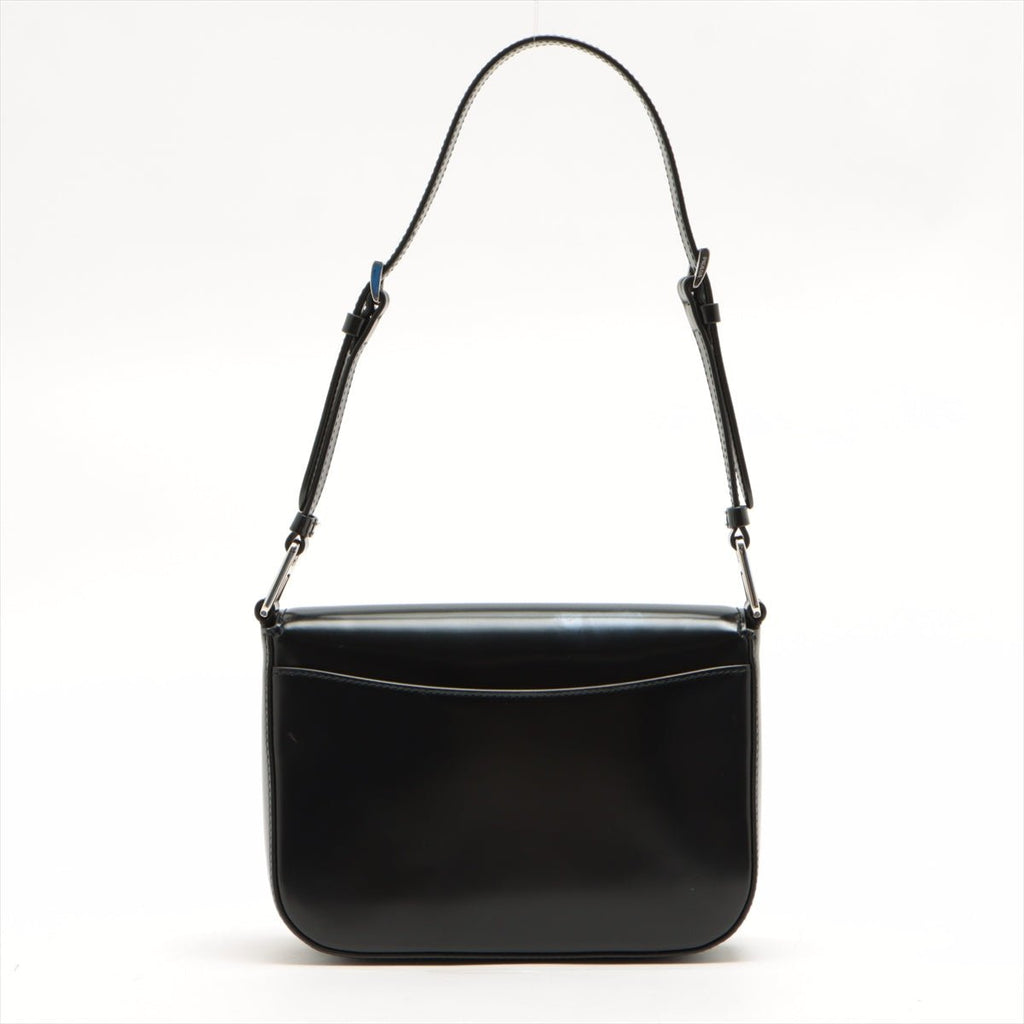 Second hand Prada Brushed Leather Black Shoulder Bag - Tabita Bags