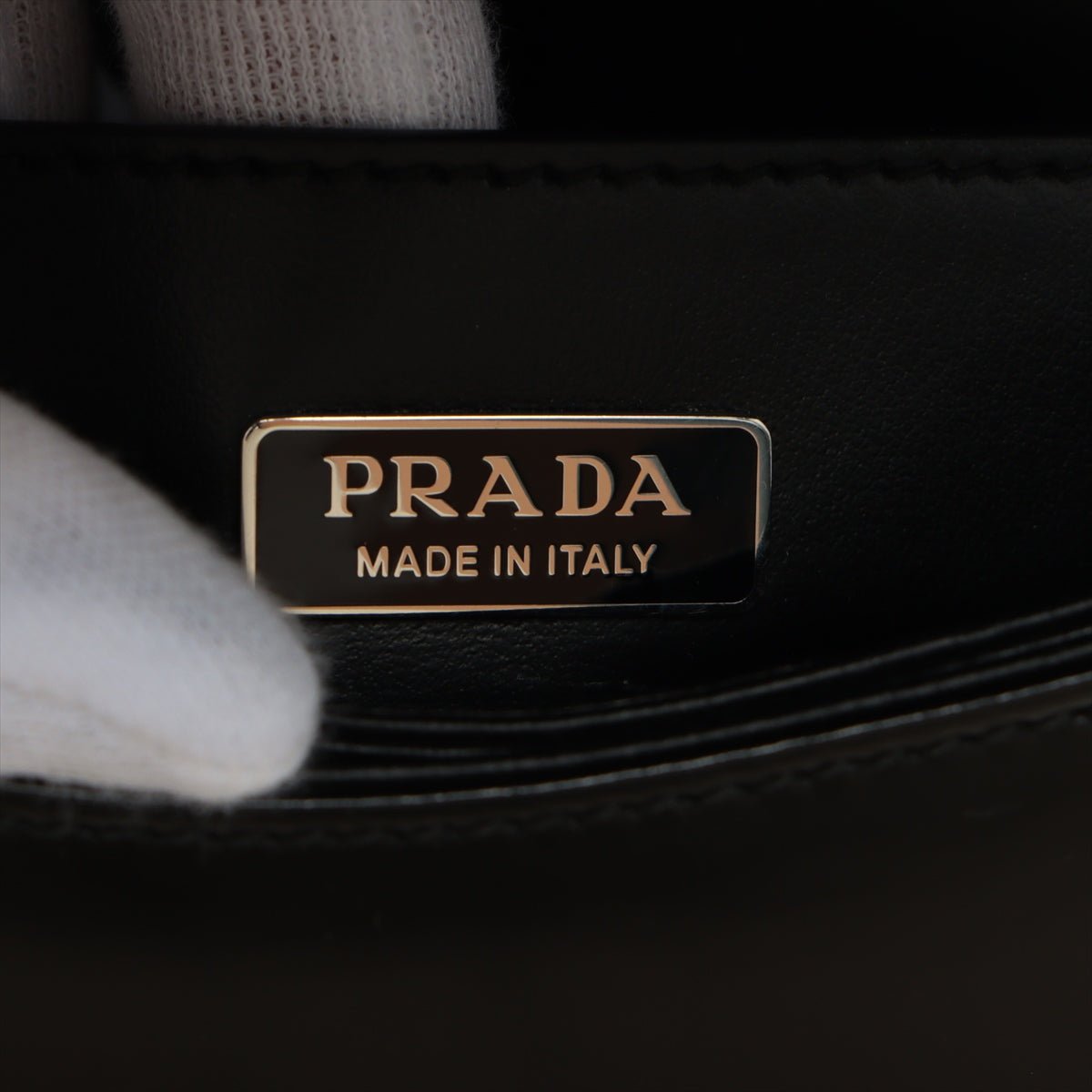 Second hand Prada Brushed Leather Black Shoulder Bag - Tabita Bags