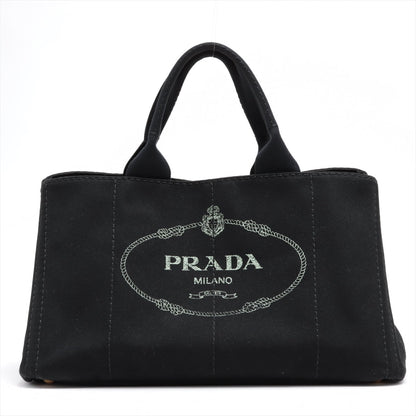 Second hand Prada Canapa Canvas Black Tote - Tabita Bags