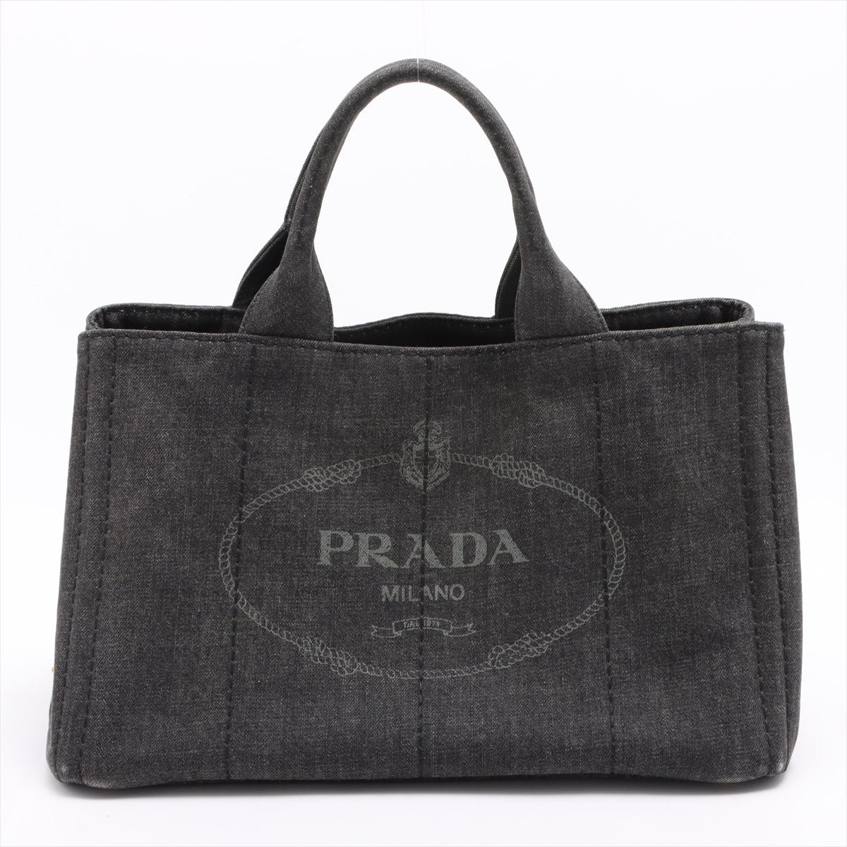 Second hand Prada Canapa Denim 2way handbag Black - Tabita Bags