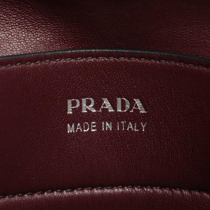 Second hand Prada Double Belted Strap Large Saffiano Leather 2-Way Bordeaux Tote - Tabita Bags