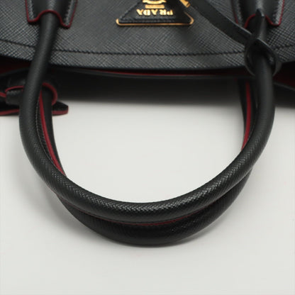 Second hand Prada Double Medium Saffiano Leather Black Bag - Tabita Bags