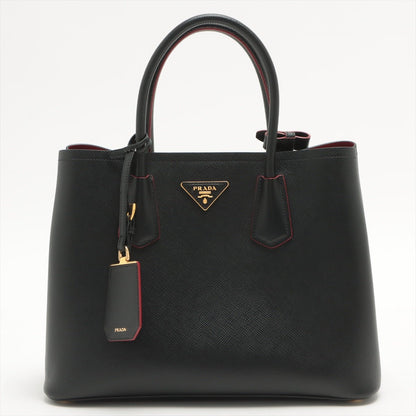 Second hand Prada Double Medium Saffiano Leather Black Bag - Tabita Bags