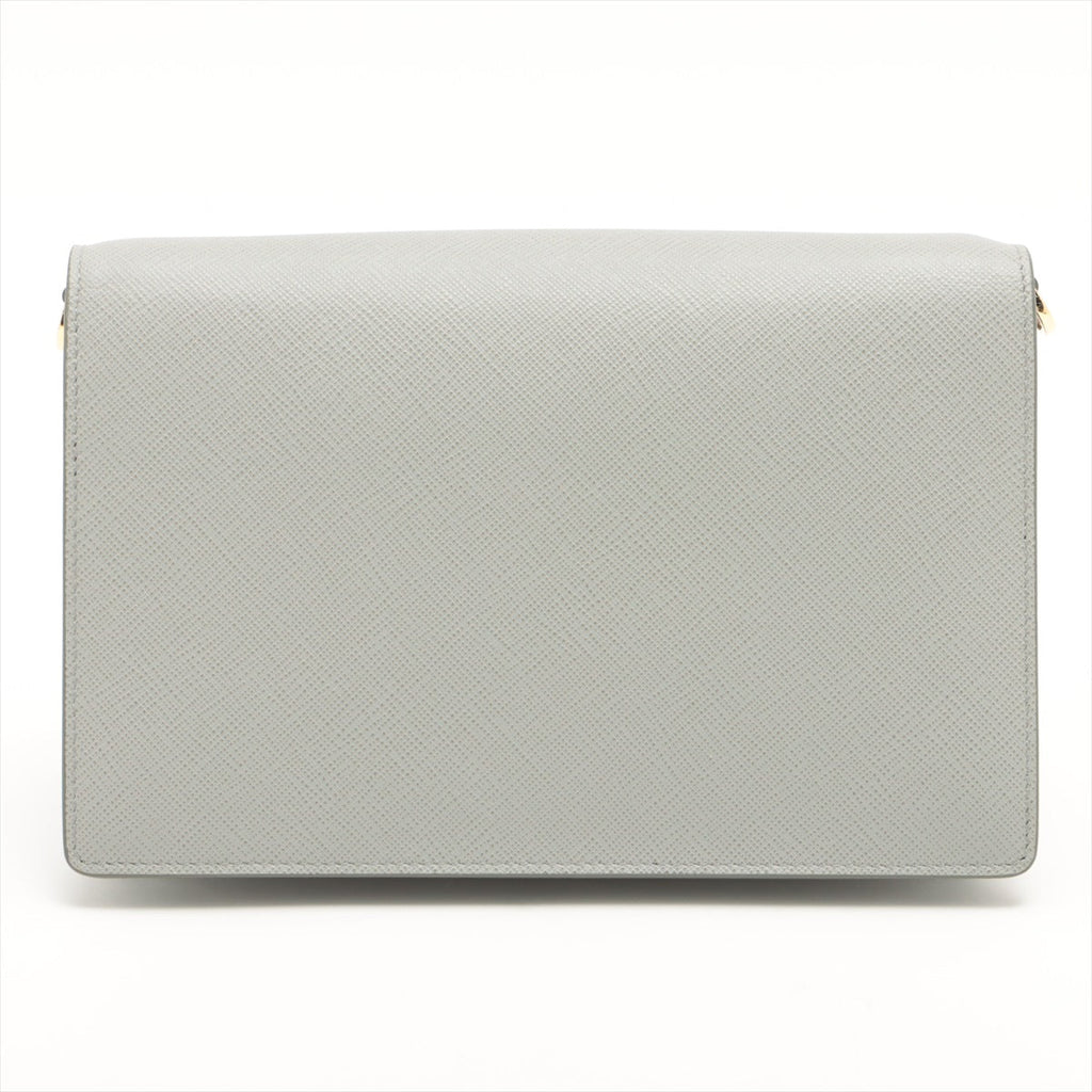 Second hand Prada Envelope City Shoulder bag Grey Saffiano leather - Tabita Bags