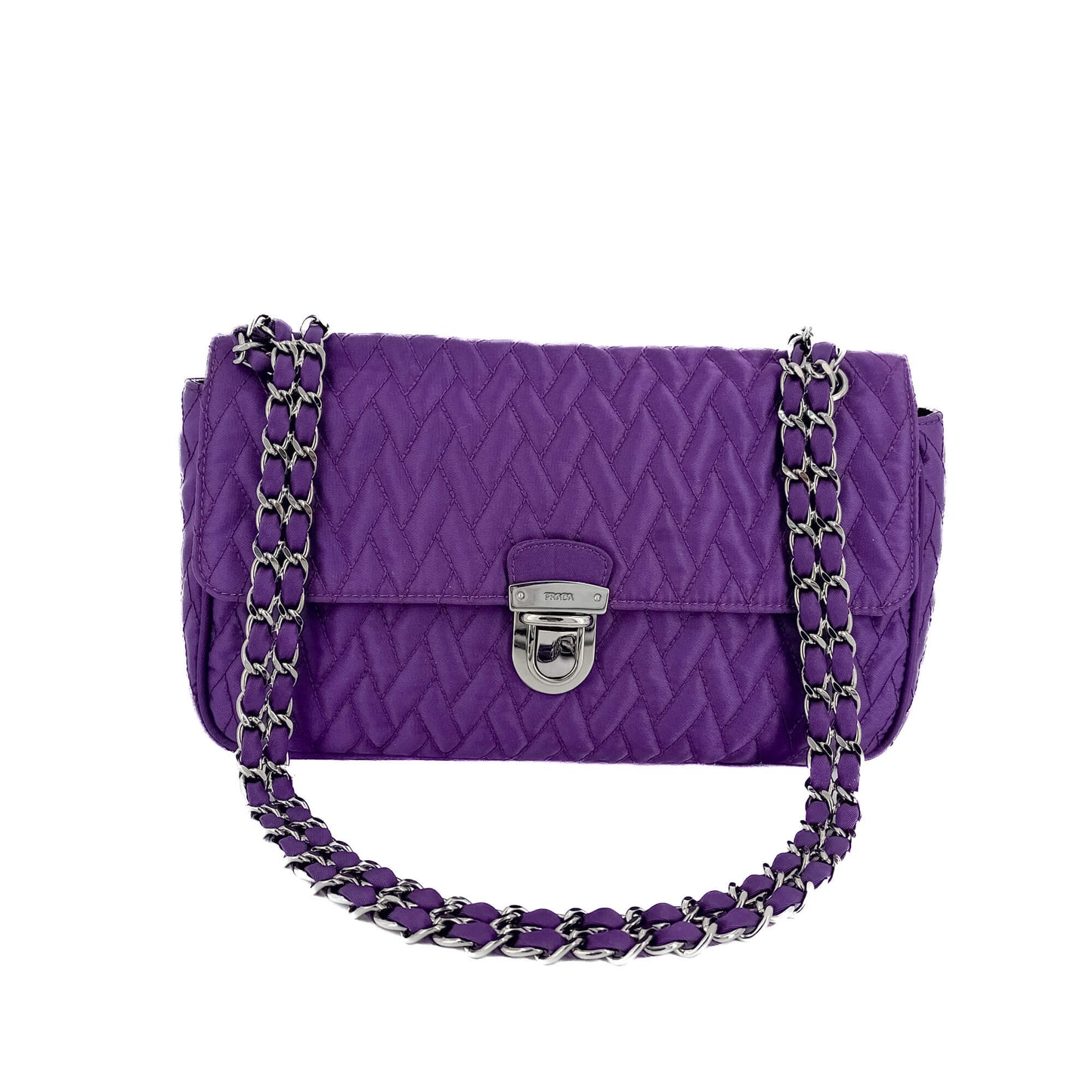 Second hand Prada Flap Pochette Cloth Bag Anemone Purple - Tabita Bags