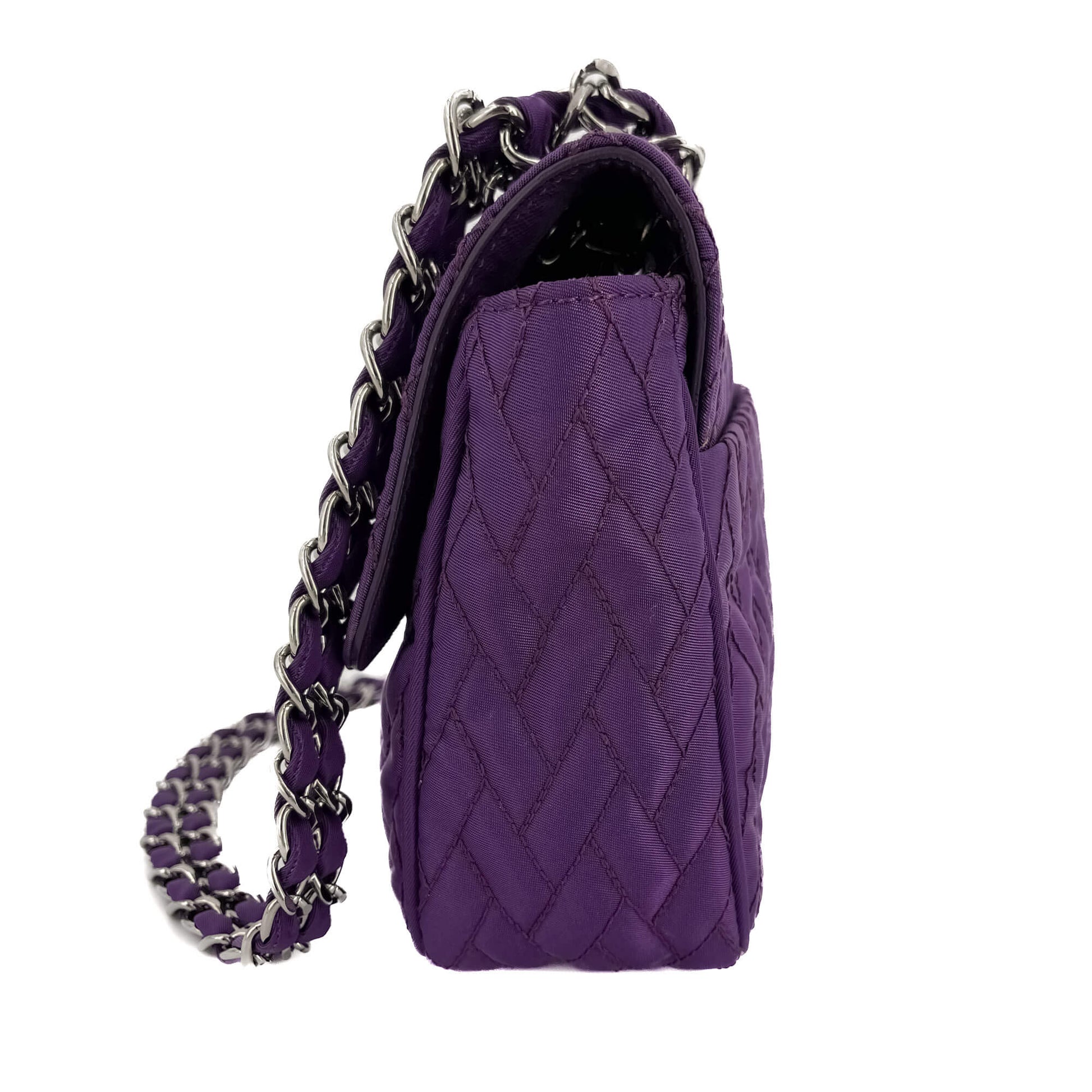 Second hand Prada Flap Pochette Cloth Bag Anemone Purple - Tabita Bags