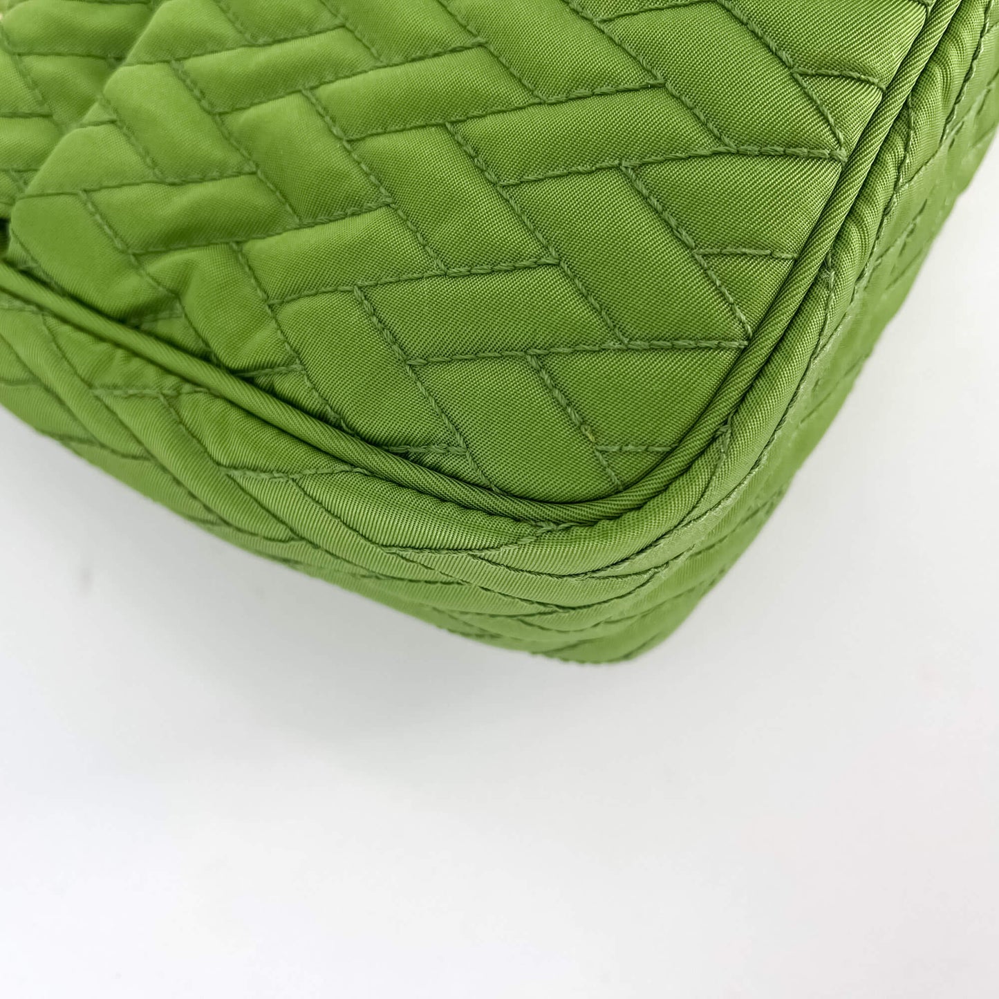 Second hand Prada Flap Pochette Cloth Bag Green - Tabita Bags