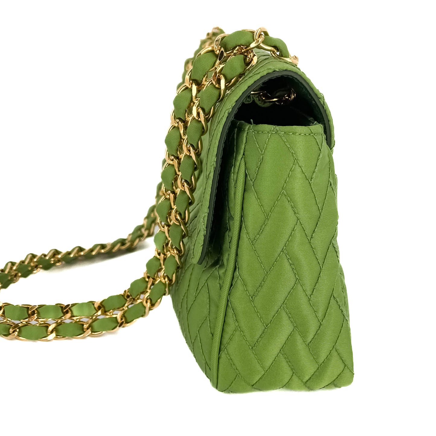 Second hand Prada Flap Pochette Cloth Bag Green - Tabita Bags