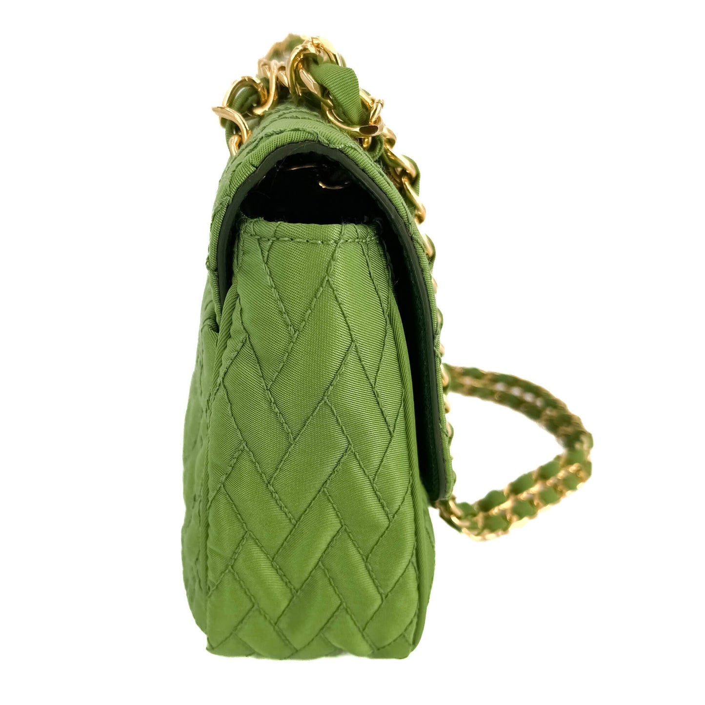 Second hand Prada Flap Pochette Cloth Bag Green - Tabita Bags