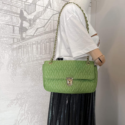 Second hand Prada Flap Pochette Cloth Bag Green - Tabita Bags