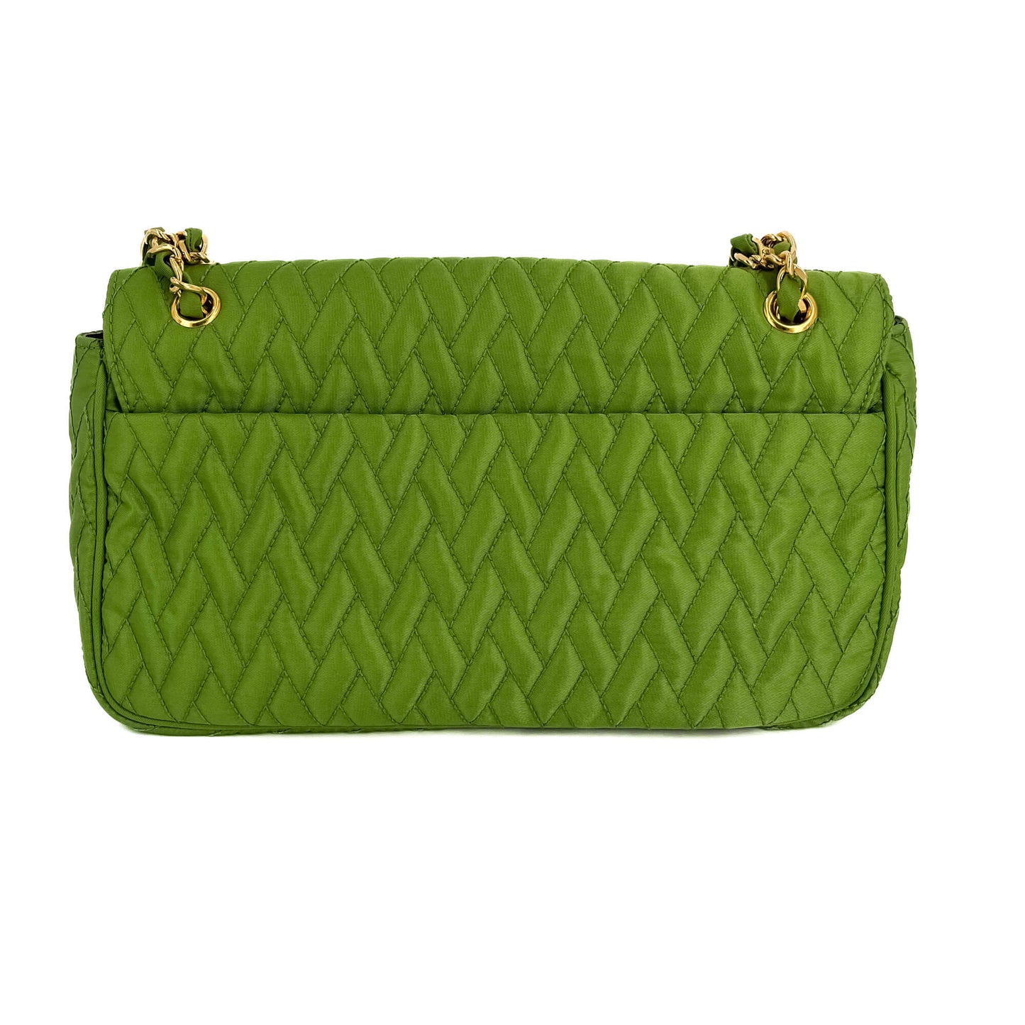 Second hand Prada Flap Pochette Cloth Bag Green - Tabita Bags