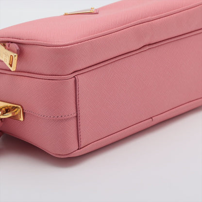 Second hand Prada Front Pocket Crossboby in Pink Saffiano Leather - Tabita Bags