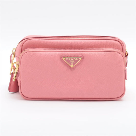 Second hand Prada Front Pocket Crossboby in Pink Saffiano Leather - Tabita Bags