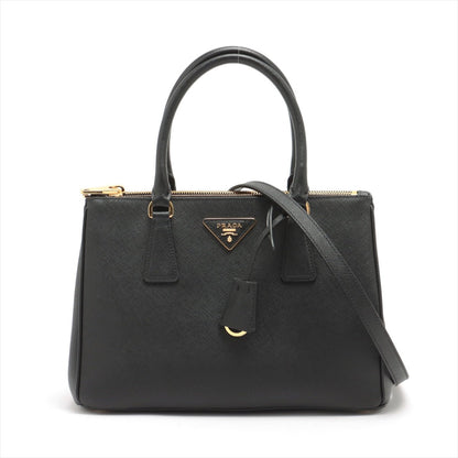 Second hand Prada Galleria Medium 2-Way Saffiano Leather Handbag Black - Tabita Bags