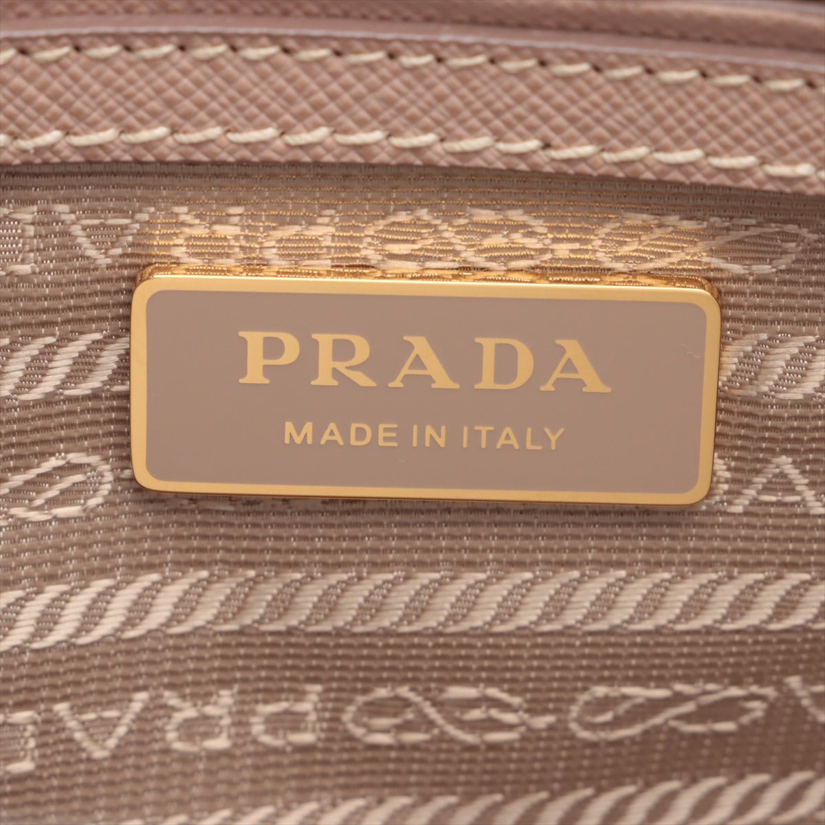 Second hand Prada Galleria Small Saffiano Leather 2-Way Handbag Sand Beige - Tabita Bags