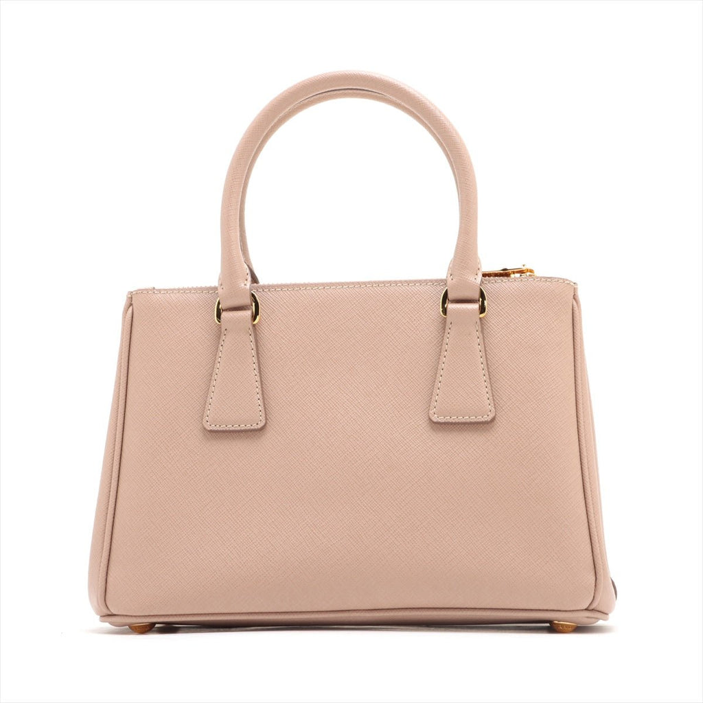Second hand Prada Galleria Small Saffiano Leather 2-Way Handbag Sand Beige - Tabita Bags