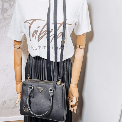 Second hand Prada Galleria Small Saffiano Leather Black Bag - Tabita Bags