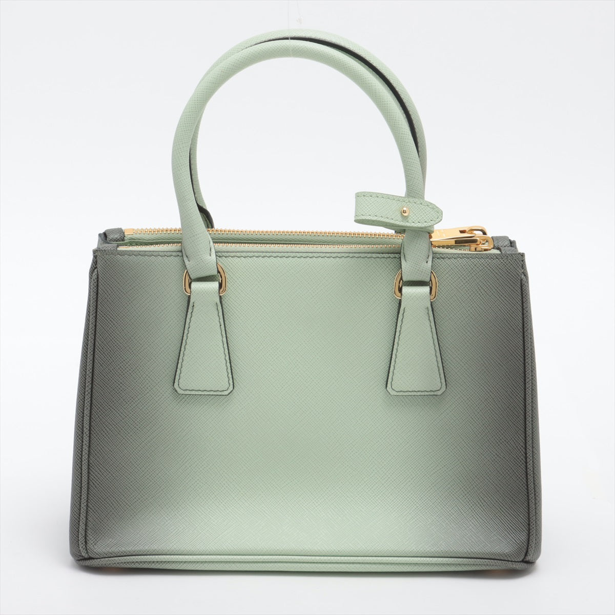 Second hand Prada Galleria Small Saffiano Leather Ombré Light Green 2-Way Bag - Tabita Bags