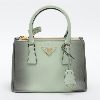 Second hand Prada Galleria Small Saffiano Leather Ombré Light Green 2-Way Bag - Tabita Bags