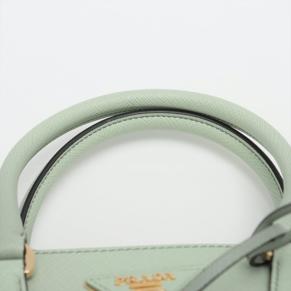 Second hand Prada Galleria Small Saffiano Leather Ombré Light Green 2-Way Bag - Tabita Bags