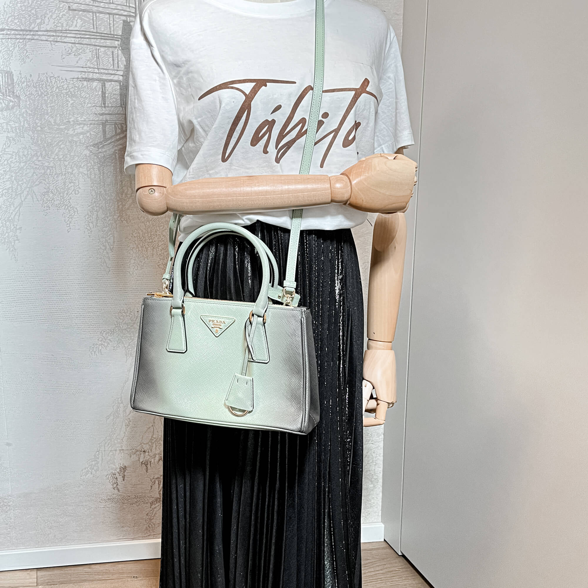 Prada Galleria Small Saffiano Leather Ombre Light Green 2 Way Bag Tabita Bags Tabita Bags with Love