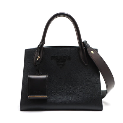 Second hand Prada Monochrome Small Saffiano Leather Black Bag - Tabita Bags