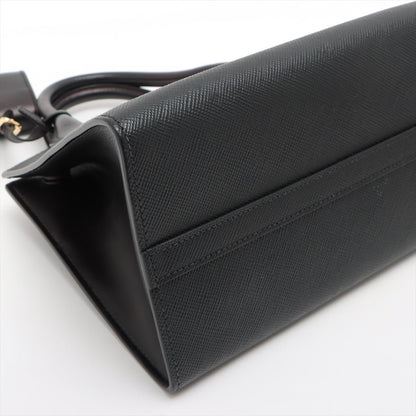 Second hand Prada Monochrome Small Saffiano Leather Black Bag - Tabita Bags