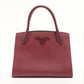 Second hand Prada Monochrome Small Saffiano Leather Burgundy Bag - Tabita Bags