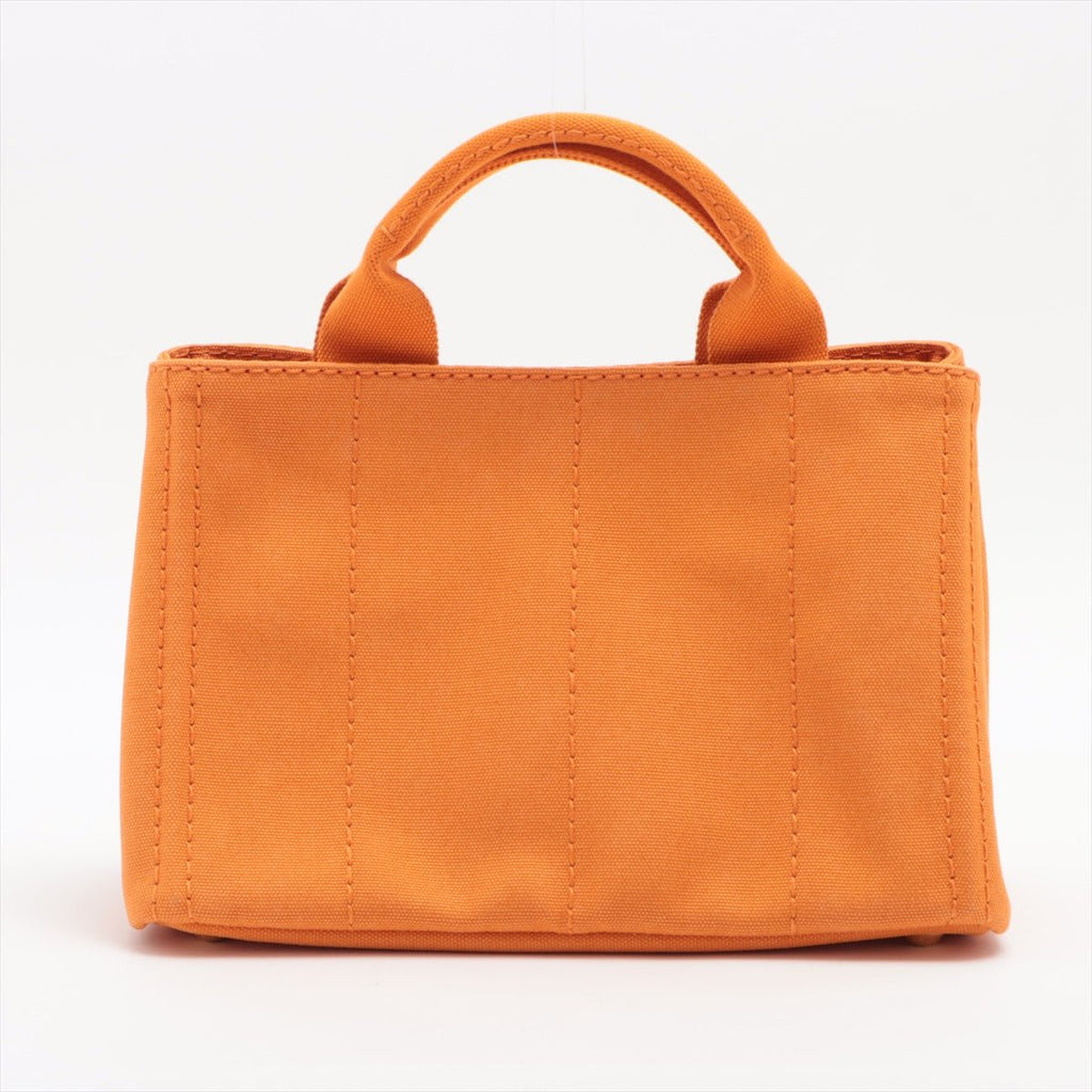 Second hand Prada Prada Cotton Canvas Shopping Bag Orange Small - Tabita Bags