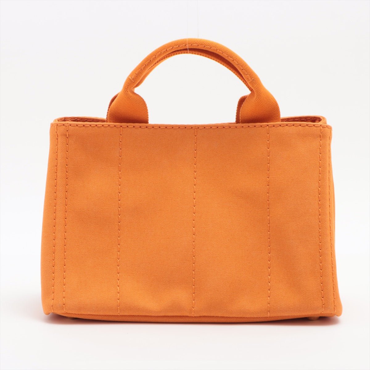 Second hand Prada Prada Cotton Canvas Shopping Bag Orange Small - Tabita Bags