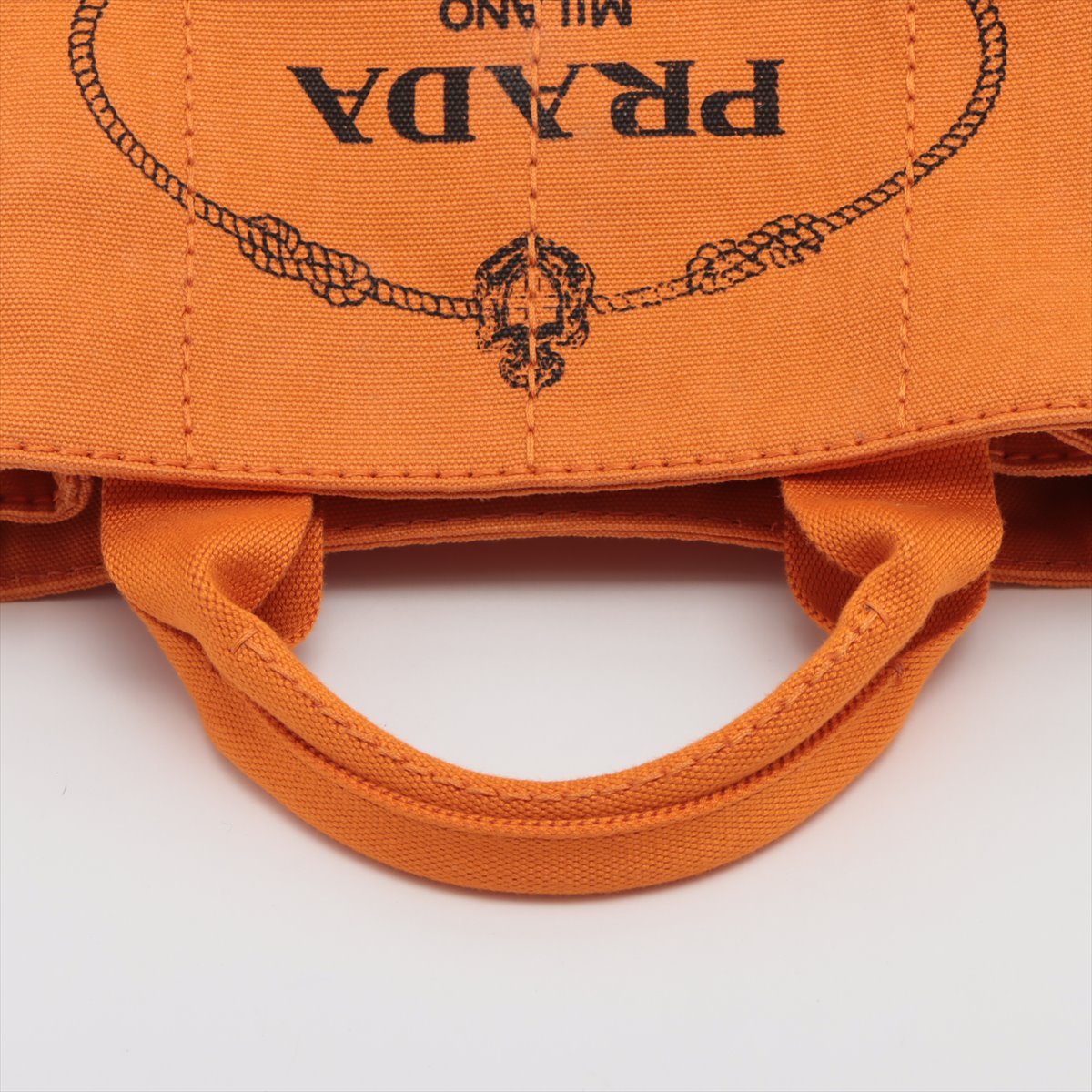 Prada Prada Cotton Canvas Shopping Bag Orange Small Tabita Bags