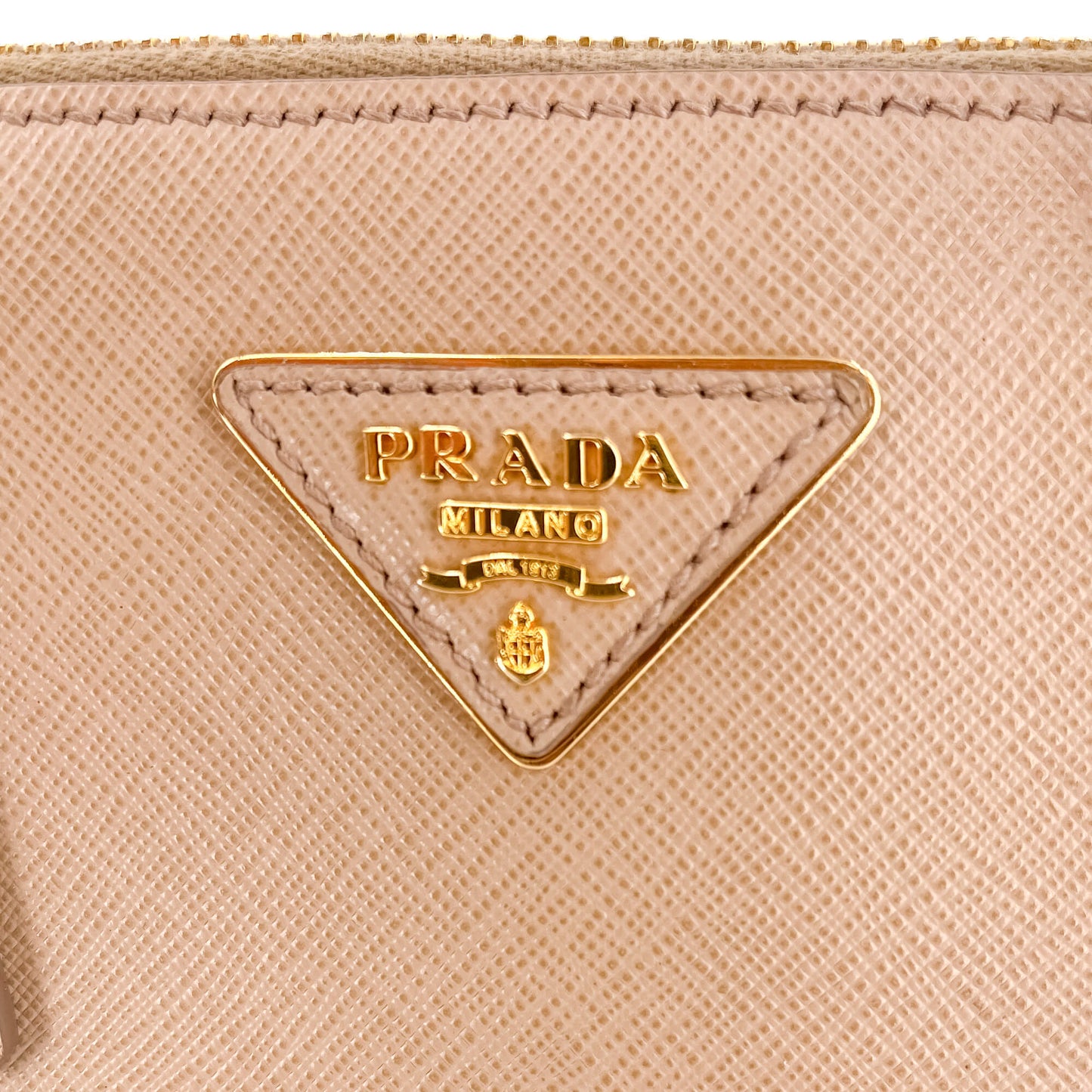 Second hand Prada Promenade Medium Saffiano Leather 2-Ways Frame Bag Beige - Tabita Bags