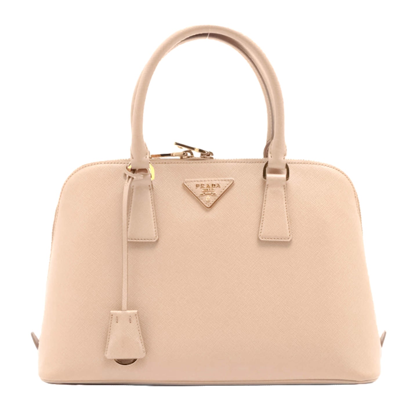 Second hand Prada Promenade Medium Saffiano Leather 2-Ways Frame Bag Beige - Tabita Bags