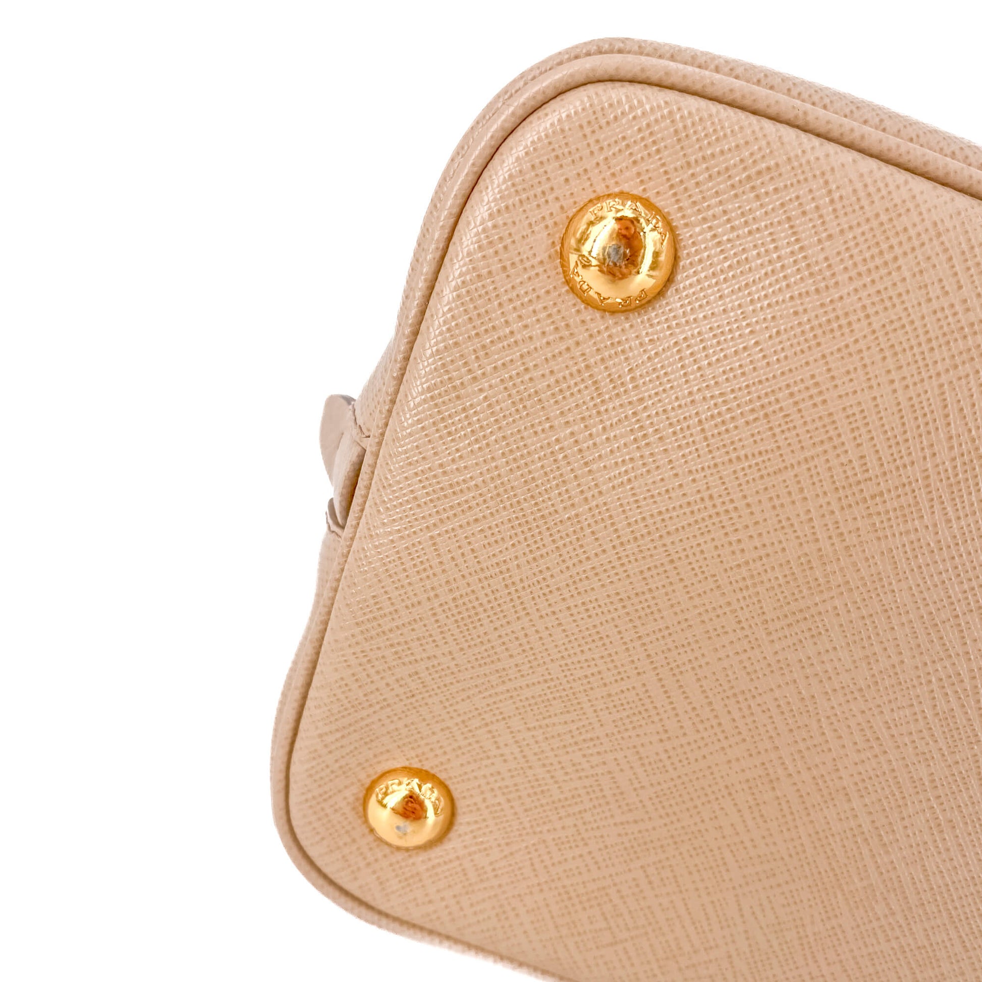 Second hand Prada Promenade Medium Saffiano Leather 2-Ways Frame Bag Beige - Tabita Bags